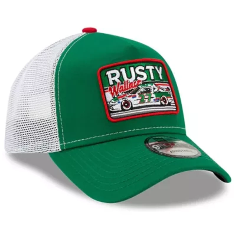 NASCAR Green/White Rusty Wallace Legends 9FORTY A-Frame Adjustable Trucker Hat