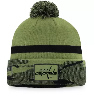 NHL Fanatics Washington Capitals Military Appreciation Cuffed Knit Hat with Pom