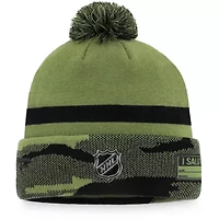 NHL Fanatics New York Rangers Military Appreciation Cuffed Knit Hat with Pom