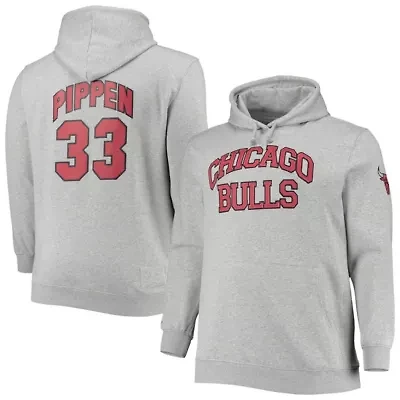 NBA Scottie Pippen ed Chicago Bulls Big & Tall Name Number Pullover Hoodie