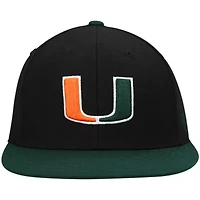Miami (FL) Hurricanes NCAA Black/Green Team Color Two-Tone Fitted Hat