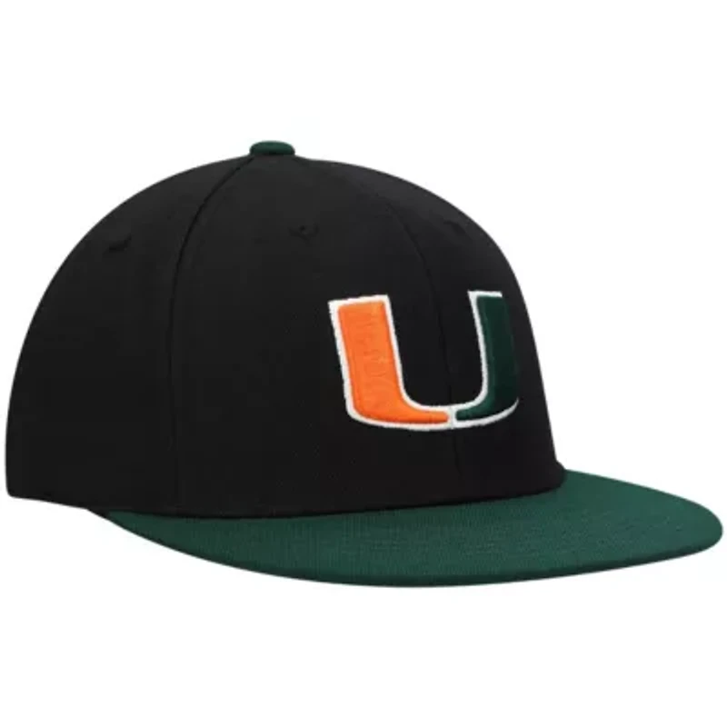Miami (FL) Hurricanes NCAA Black/Green Team Color Two-Tone Fitted Hat