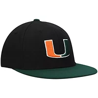 Miami (FL) Hurricanes NCAA Black/Green Team Color Two-Tone Fitted Hat