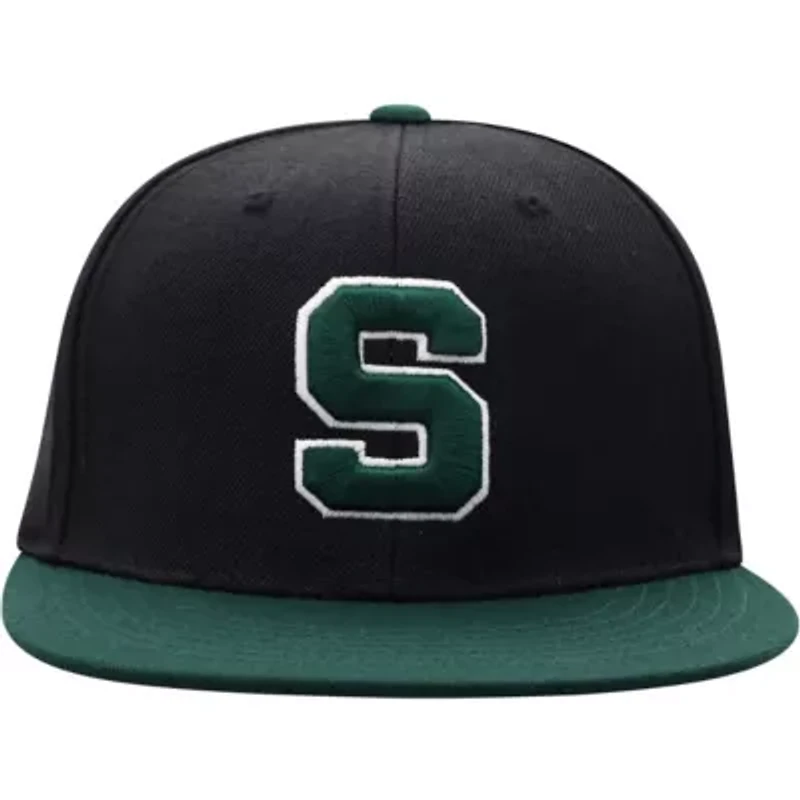 NCAA Black/Green Michigan State Spartans Team Color Two-Tone Fitted Hat