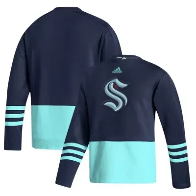 NHL Deep Sea Seattle Kraken Logo AEROREADY Pullover Sweater