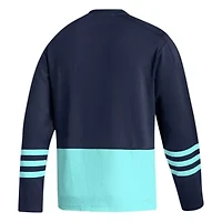 NHL Deep Sea Seattle Kraken Logo AEROREADY Pullover Sweater