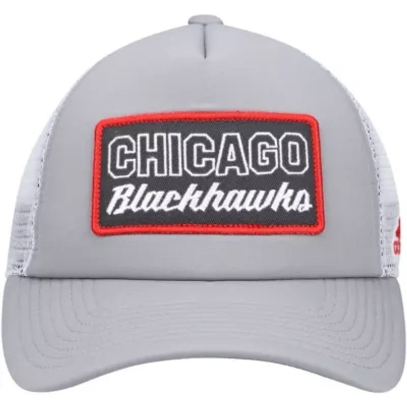 NHL Gray/White Chicago Blackhawks Locker Room Foam Trucker Snapback Hat