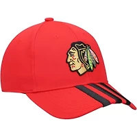 NHL Chicago Blackhawks Locker Room Three Stripe Adjustable Hat