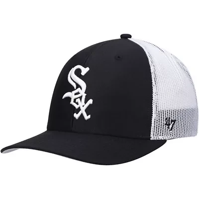 Chicago White Sox MLB Black/White Chicago Sox Primary Logo Trucker Snapback Hat