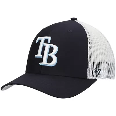 MLB Navy/White Tampa Bay Rays Primary Logo Trucker Snapback Hat