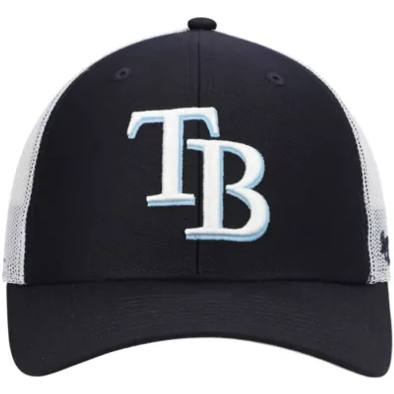 MLB Navy/White Tampa Bay Rays Primary Logo Trucker Snapback Hat