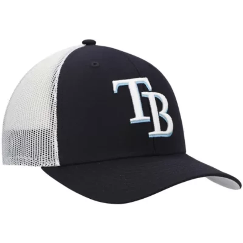 MLB Navy/White Tampa Bay Rays Primary Logo Trucker Snapback Hat