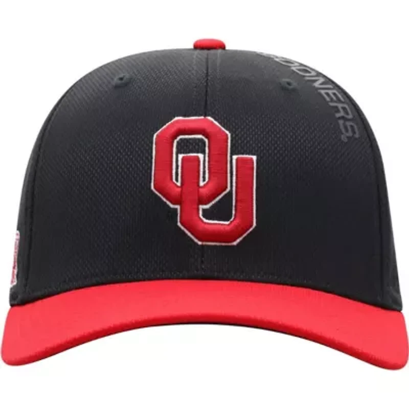 NCAA Black/Crimson Oklahoma Sooners Two-Tone Reflex Hybrid Tech Flex Hat