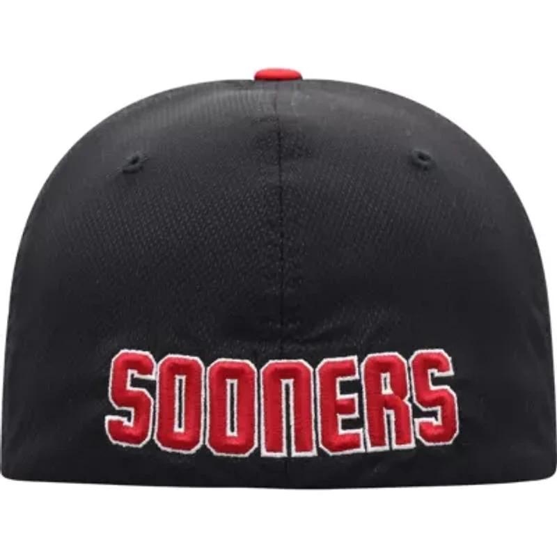 NCAA Black/Crimson Oklahoma Sooners Two-Tone Reflex Hybrid Tech Flex Hat