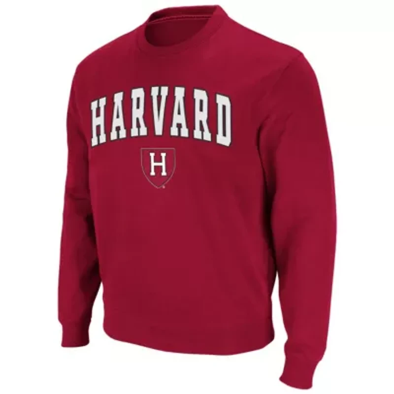 Harvard Crimson NCAA Team Arch & Logo Tackle Twill Pullover Sweatshirt
