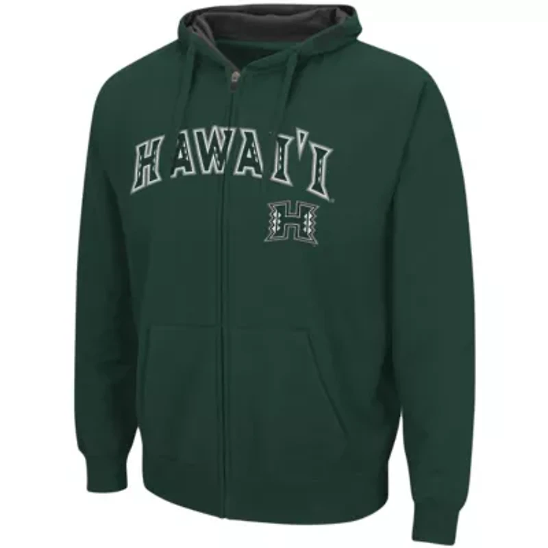 Hawaii Rainbow Warriors NCAA Hawaii Warriors Arch & Logo 3.0 Full-Zip Hoodie