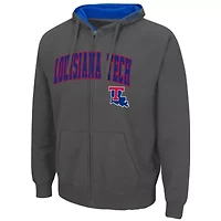 NCAA Louisiana Tech Bulldogs Arch & Logo 3.0 Full-Zip Hoodie