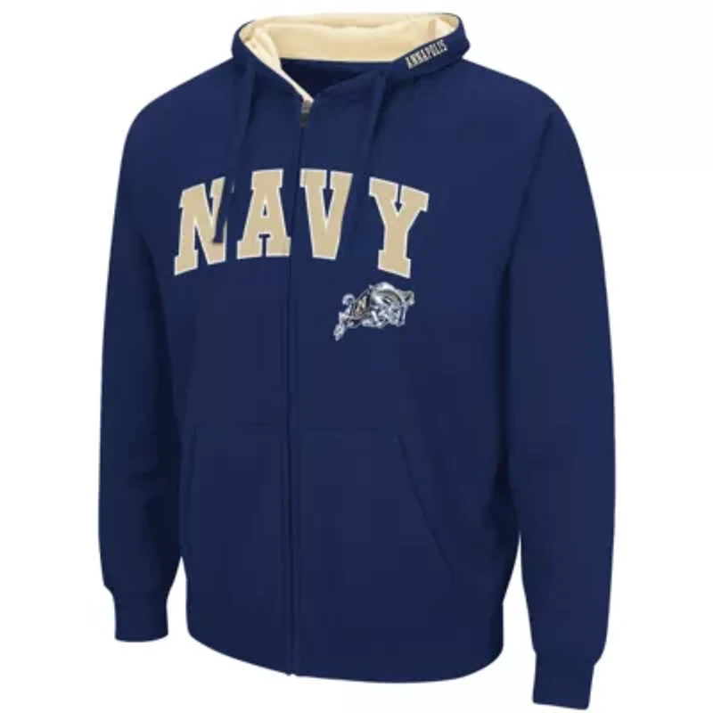 Navy Midshipmen NCAA Arch & Logo 3.0 Full-Zip Hoodie