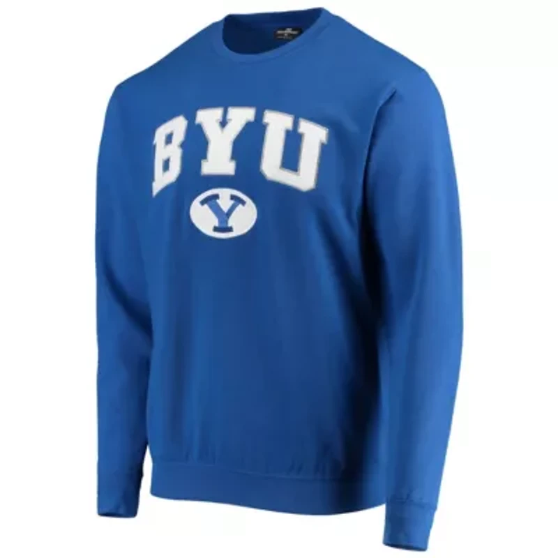 NCAA BYU Cougars Team Arch & Logo Tackle Twill Pullover Sweatshirt
