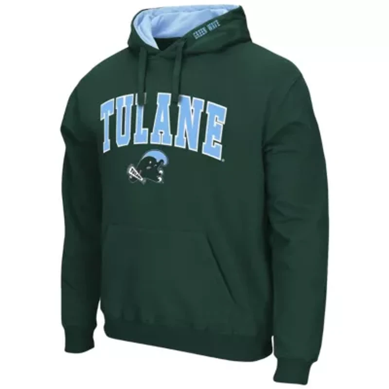 Tulane Green Wave NCAA Arch and Logo Pullover Hoodie