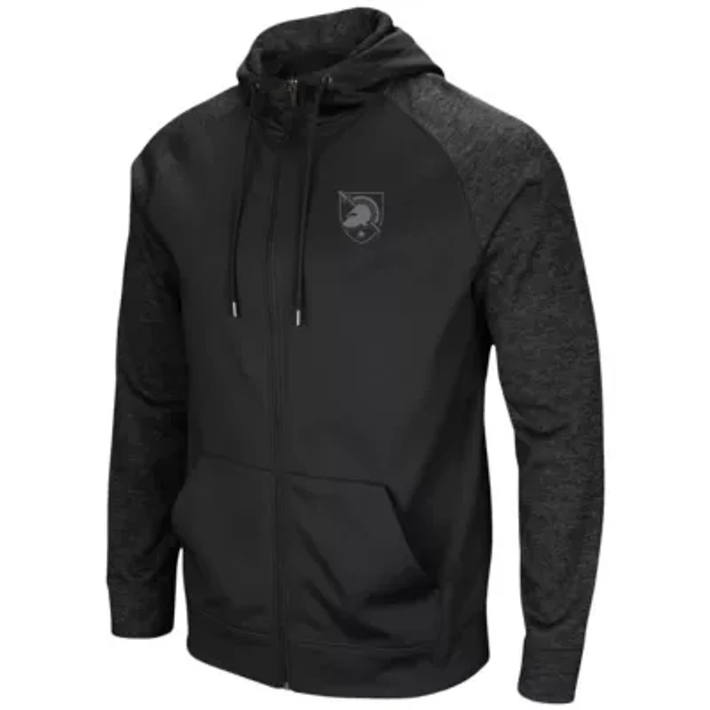 Army Black Knights NCAA Blackout 3.0 Tonal Raglan Full-Zip Hoodie