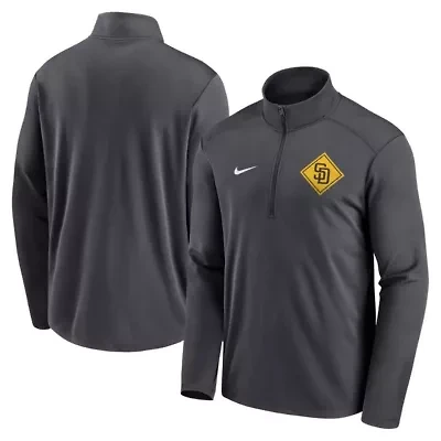 MLB Nike San Diego Padres Diamond Icon Pacer Performance Quarter-Zip Windbreaker Top