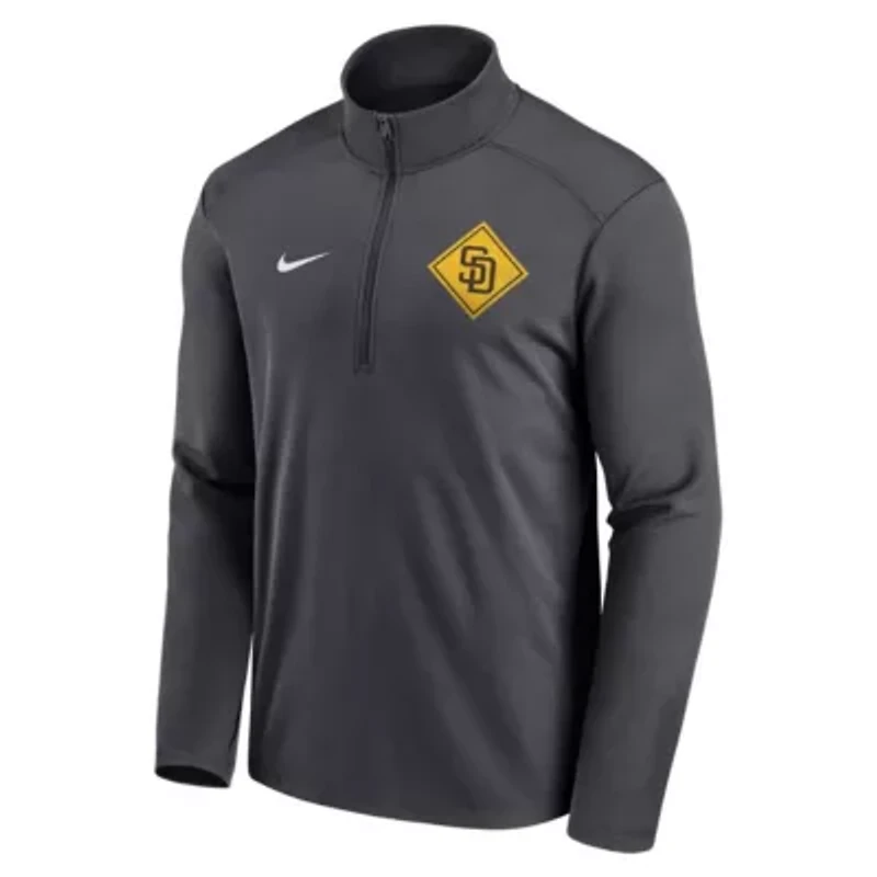 MLB Nike San Diego Padres Diamond Icon Pacer Performance Quarter-Zip Windbreaker Top