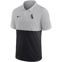 Chicago White Sox MLB Nike Silver/Black Team Baseline Striped Performance Polo