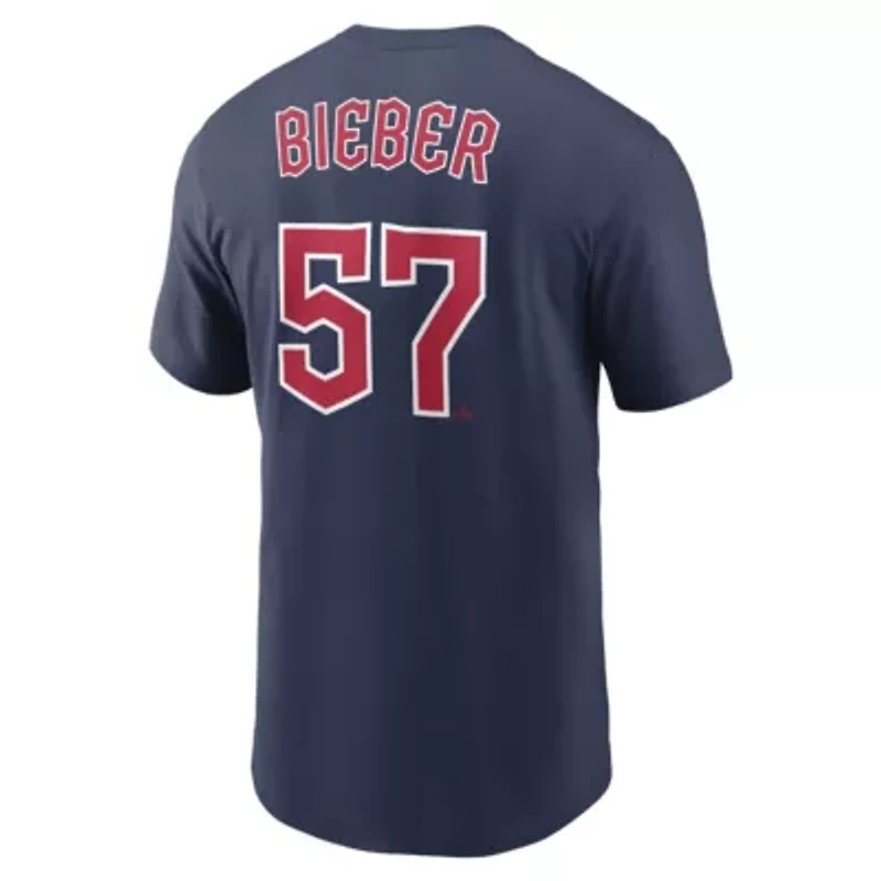 MLB Nike Shane Bieber Cleveland Guardians Name & Number T-Shirt