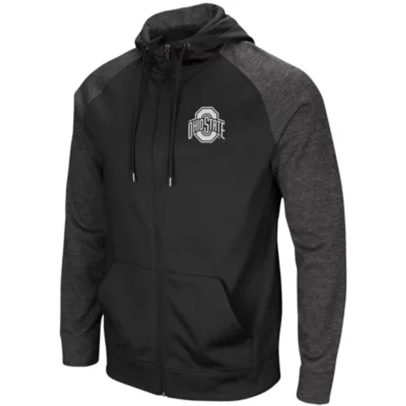 NCAA Ohio State Buckeyes Big & Tall Blackout 2.0 Raglan Full-Zip Hoodie