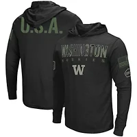NCAA Washington Huskies OHT Military Appreciation Hoodie Long Sleeve T-Shirt