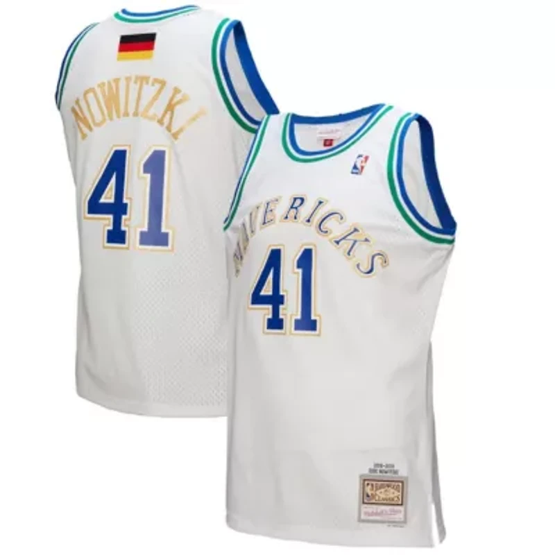 NBA Dirk Nowitzki Dallas Mavericks 1998/2019 Hardwood Classics German Flag Swingman Jersey