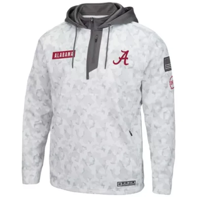 Alabama Crimson Tide NCAA Arctic OHT Military Appreciation Quarter-Zip Hoodie