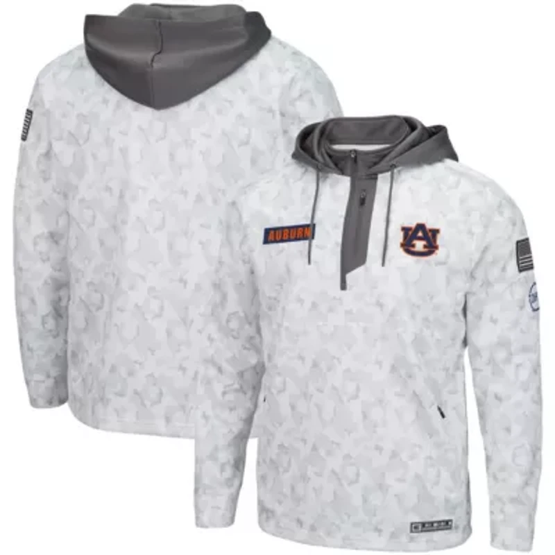 NCAA Arctic Auburn Tigers OHT Military Appreciation Quarter-Zip Hoodie