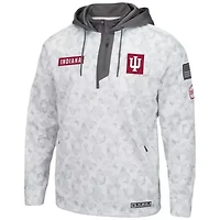 NCAA Arctic Indiana Hoosiers OHT Military Appreciation Quarter-Zip Hoodie