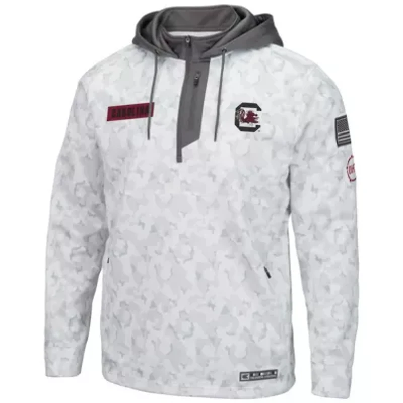 NCAA Arctic South Carolina Gamecocks OHT Military Appreciation Quarter-Zip Hoodie