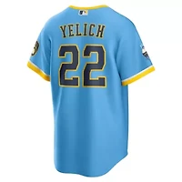 MLB Nike Christian Yelich Powder Milwaukee Brewers City Connect Replica Player Jersey
