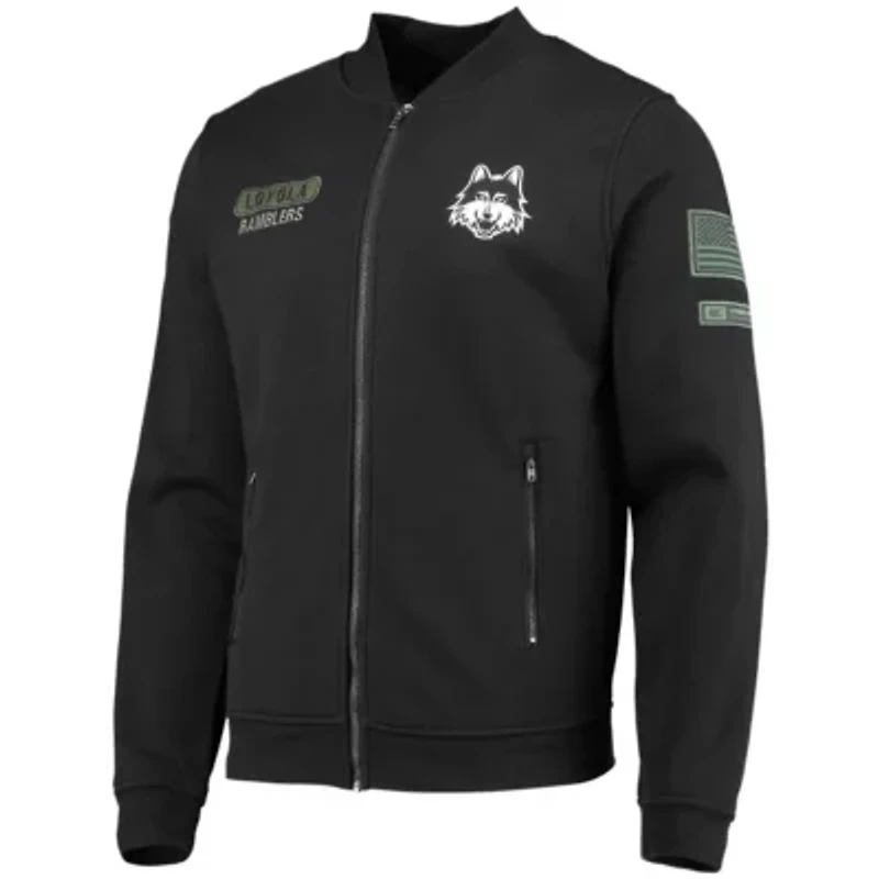 NCAA Loyola Chicago Ramblers OHT Military Appreciation High-Speed Bomber Full-Zip Jacket