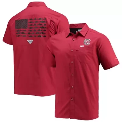NCAA PFG South Carolina Gamecocks Slack Tide Camp Button-Up Shirt