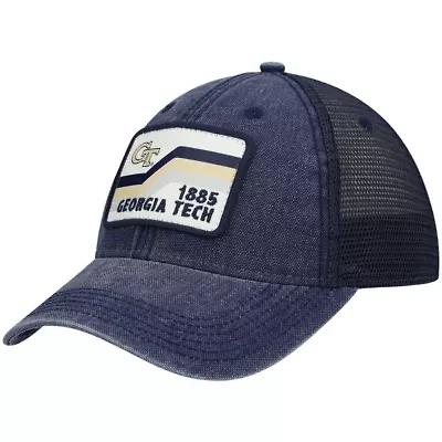 Georgia Tech Yellow Jackets NCAA Georgia Tech Jackets Sun & Bars Dashboard Trucker Snapback Hat