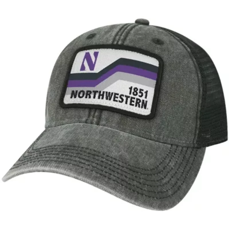 NCAA Northwestern Wildcats Sun & Bars Dashboard Trucker Snapback Hat