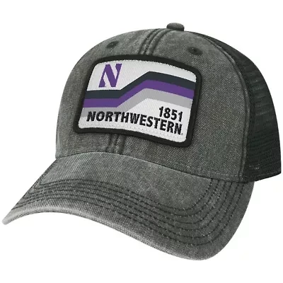 NCAA Northwestern Wildcats Sun & Bars Dashboard Trucker Snapback Hat