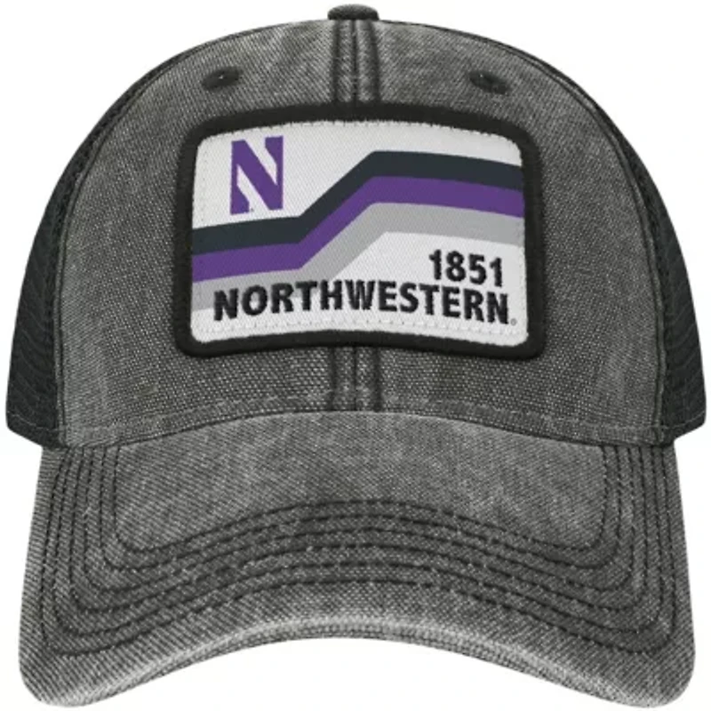 NCAA Northwestern Wildcats Sun & Bars Dashboard Trucker Snapback Hat