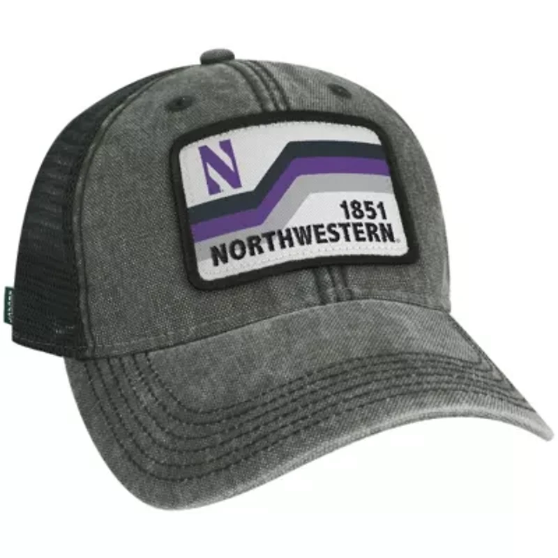 NCAA Northwestern Wildcats Sun & Bars Dashboard Trucker Snapback Hat