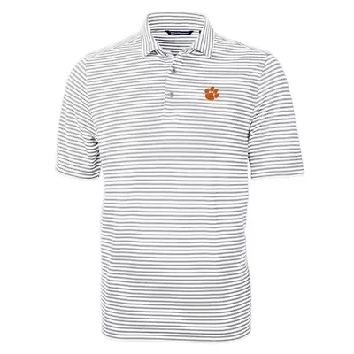 NCAA Clemson Tigers Virtue Eco Pique Stripe Recycled Polo