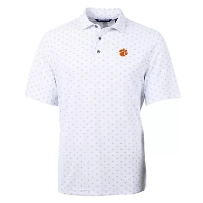 NCAA Clemson Tigers Virtue Eco Pique Tile Print Polo