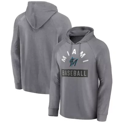 MLB Fanatics Miami Marlins No Time Off Raglan Pullover Hoodie