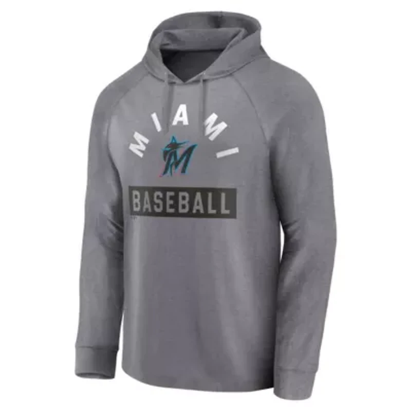MLB Fanatics Miami Marlins No Time Off Raglan Pullover Hoodie