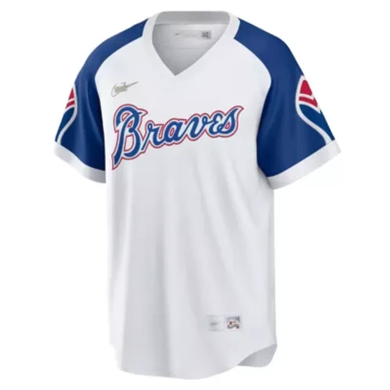 MLB Nike Hank Aaron Atlanta Braves Home Cooperstown Collection Player Jersey