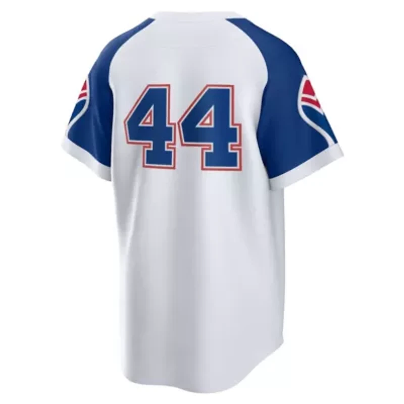 MLB Nike Hank Aaron Atlanta Braves Home Cooperstown Collection Player Jersey